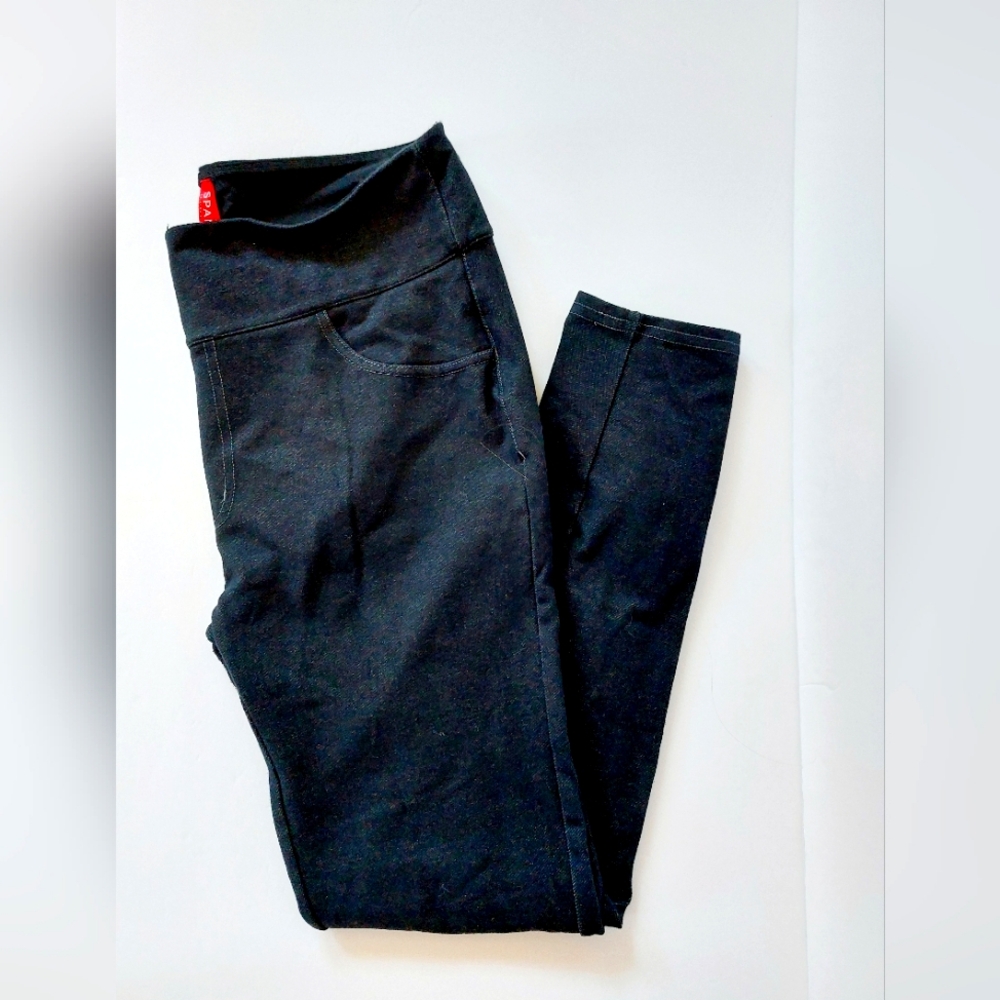SPANX Faux Denim Leggings Black Size XLarge‎ Style #17598